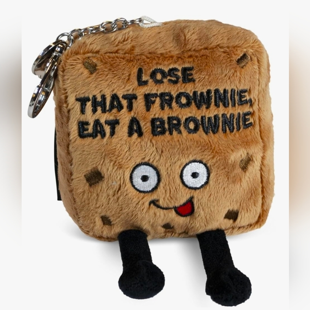 Lose That Frownie Eat A Brownie Plush Keychain